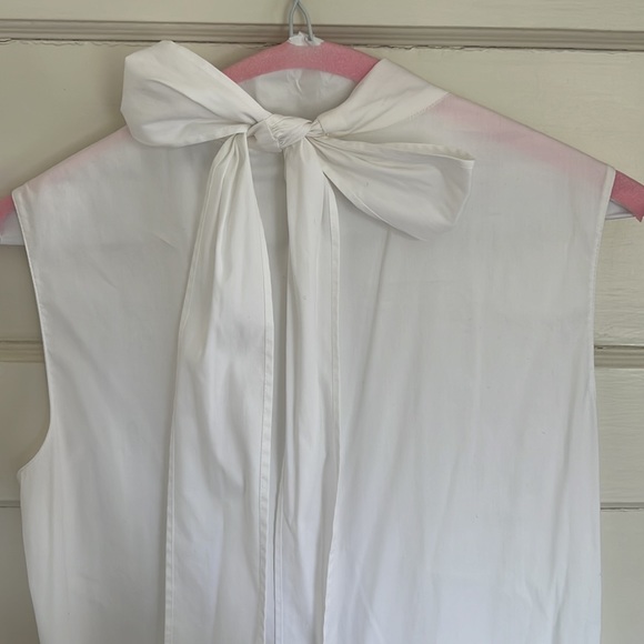 RED VALENTINO WHITE POPLIN DRESS WITH BOW BACK DETAIL SIZE 38 - Picture 3 of 5
